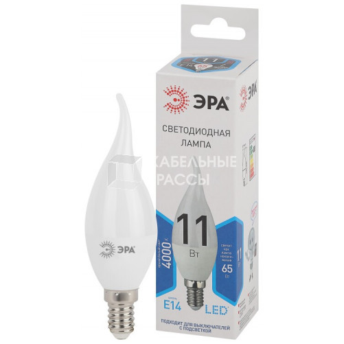 Лампа светодиодная LED 11Вт Е14 4000К smd BXS-11w-840-E14 | Б0032993 | ЭРА