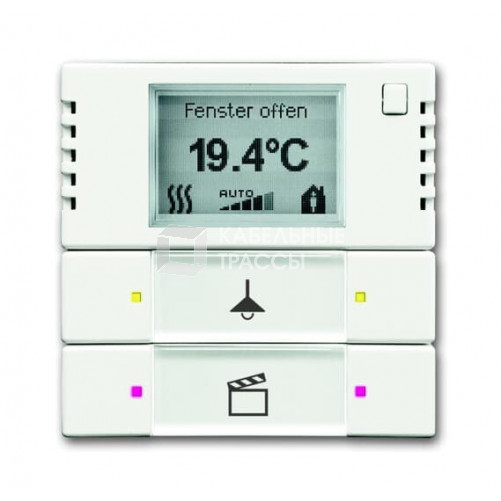 6128/28-884-500 Терморегулятор KNX c дисплеем и сенсором, 2/4-клавишный, белый бархат | 6134-0-0338 | 2CKA006134A0338 | ABB