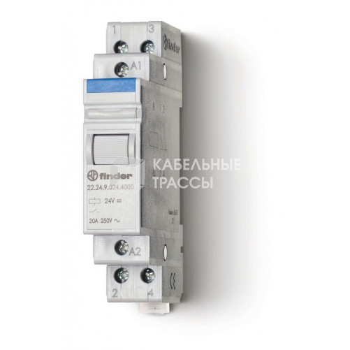 Модульный контактор; 2NC 20А; контакты AgSnO2; катушка 24В DС; ширина 17.5мм; степень защиты IP20 упаковка 1шт. | 222490244000PAS | Finder