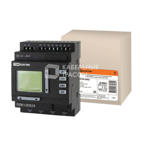 Программируемый логический контроллер ПЛК12D024 с дисплеем 24В | SQ0750-0002 | TDM