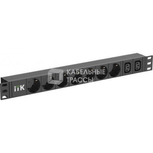 ITK PDU 7 розеток нем. ст. + 2 С13 1U каб. 2м нем. ст. | PH22-7D2C131-P | ITK