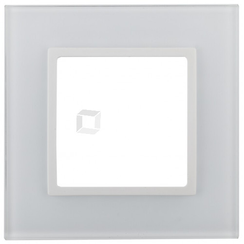 Рамка для розеток и выключателей Elegance 14-5101-01 на 1 пост, стекло, Elegance, белый+белый | Б0059166 | ЭРА