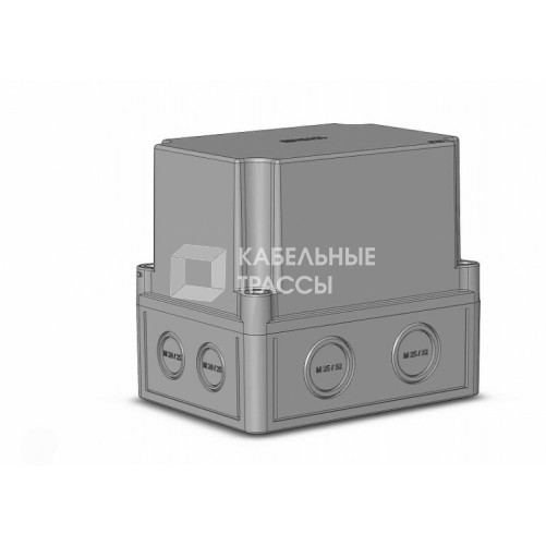 Коробка 150х110х138 АБС-пластик,светло-серый цвет корпуса и крышки,крышка высокая,пластина МП1 | КР2801-611 | HEGEL