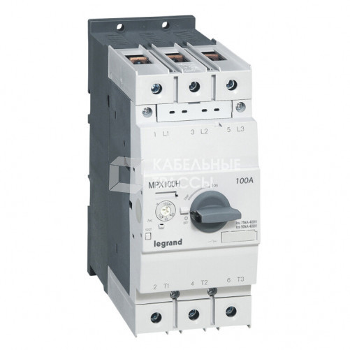 Автоматический выключатель для защиты электродвигателей MPX3 T100H 100A 50kA | 417379 | Legrand