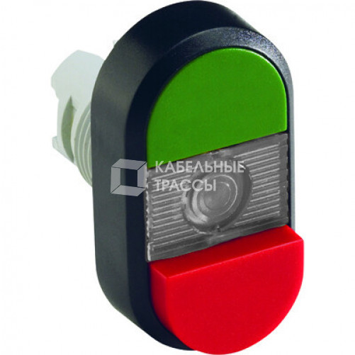 Кнопка двойная MPD14-11С (зеленая/красная-выступающая) прозрачна я линза с текстом (ON/OFF) | 1SFA611143R1108 | ABB