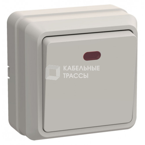 ОКТАВА кремовый Выключатель 1-клавишный с индикацией О/У 10А ВС20-1-1-ОКм | EVO11-K33-10-DC | IEK