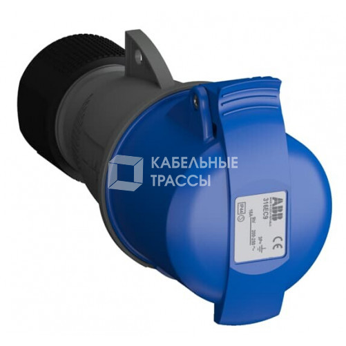 Розетка кабельная Easy&Safe 316EC9,16А,3P+E,IP44,9ч|2CMA102014R1000| ABB