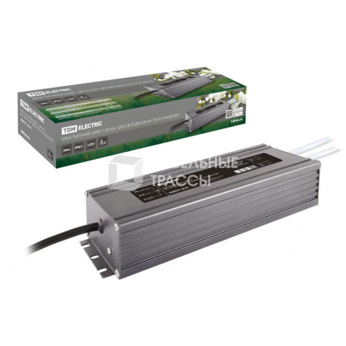 Блок питания 200Вт-12В-IP67 для светодиодных лент и модулей DC 12В, металл | SQ0331-0141 | TDM