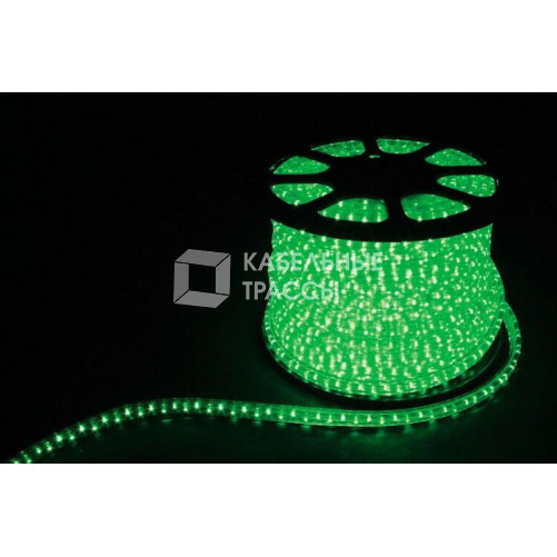 Дюралайт светодиодный 3W 50м квадр. 11х17мм 230V 72LED/м 2,88Вт/м, (2м/отрез), 2 аксесс., зеленый/ LED-F3W | 26069 | FERON