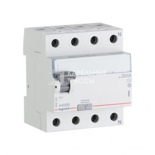 Выключатель дифференциальный (УЗО) TX3 4п 40А 30мА тип AC | 403009 | Legrand
