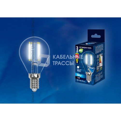 Лампа светодиодная LED-G45-6W/NW/E14/CL PLS02WH LED. 