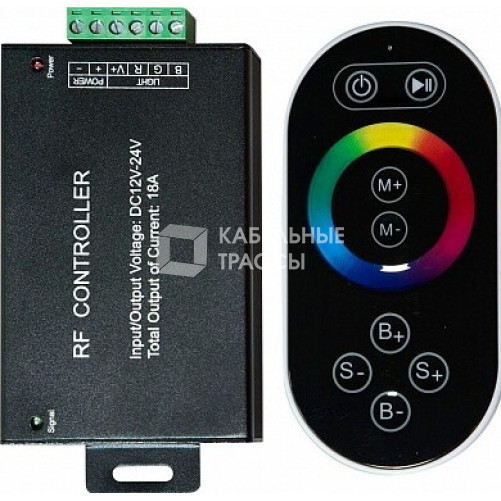 Контроллер для светодиодной ленты с П/У черный, LD55 18А12-24V (подходит для LS606,607) 137*137*51мм | 21557 | FERON
