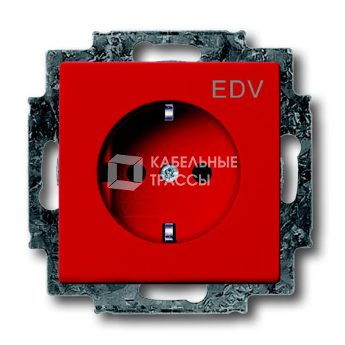 Розетка SCHUKO 16А 250В с маркировкой EDV, со шторками, серия solo/future, цвет красный | 2013-0-5325 | 2CKA002013A5325 | ABB