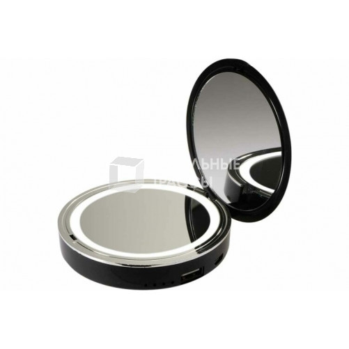 Зеркало с подсветкой складное косметическое ML-D9PB-bk, пауэрбэнк, черн. | .5038189 | Jazzway