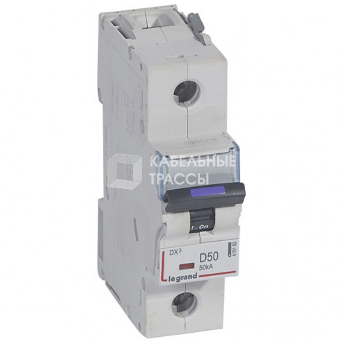 Выключатель автоматический однополюсный DX3 50А D 50кА (1,5 мод) | 410192 | Legrand