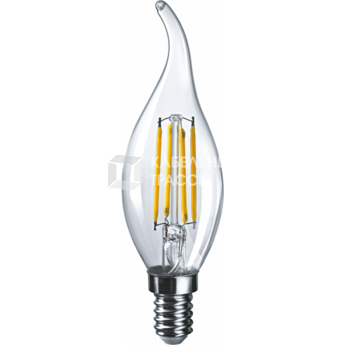 Лампа светодиодная LED 6Вт Е14 230В 4000К NLL-F-FC35-6-230-4K-E14 свеча на ветру прозрачная | 61357 | Navigator