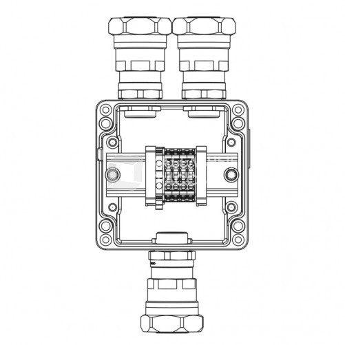 Коробка клеммная Ex из алюминия: 1Ex e IIC Т5 Gb / Ex tb IIIB T95°C DbIP66:Клеммы 4 кв.мм - 5 шт.: А, С:ввод D10,5-18мм под небронир-ныйкабель в ме