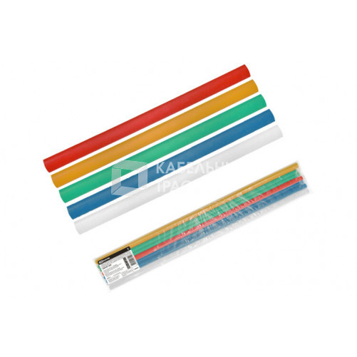 Трубки термоусаживаемые, набор 5 цветов по 2 шт. ТТкНГ(3:1)-12,7/4,3 | SQ0548-1608 | TDM