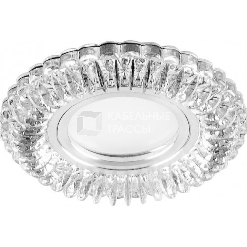Светильник точечный встраиваемый под лампу, с LED подсветкой CD904 15LED*2835 SMD 4000K, MR16 50W G5.3, прозрачный, хром | 28977 | FERON