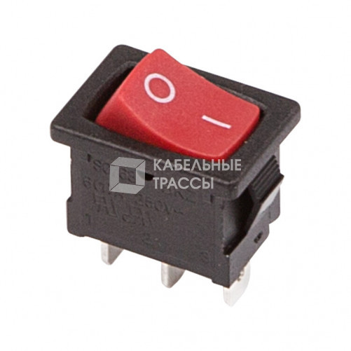 Выключатель клавишный 250V 6А (3с) ON-ON красный Mini | 36-2131 | REXANT