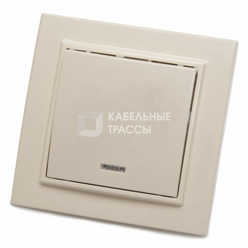 PSW10-9001-02 Выключатель 1-клавишный с индикатором, 250В, 10А, серия Эрна, слоновая кость | 39228 | STEKKER