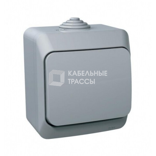 ЭТЮД О/У Серый Выключатель 1-клавишный IP44 | BA10-041C | Schneider Electric