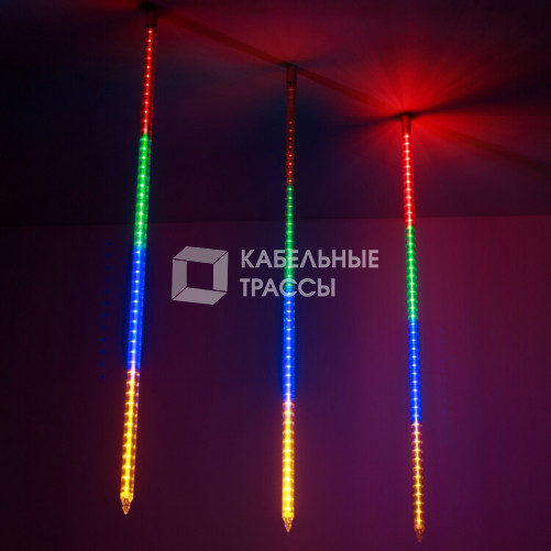 Светодиодная гирлянда ARD-ICEFALL-CLASSIC-D23-1000-CLEAR-96LED-LIVE RGB (230V, 1.5W) | 026105 | Arlight