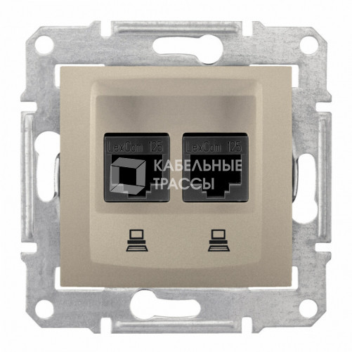 Sedna Титан Розетка компьютерная 2-ая RJ45 кат. 6 UTP | SDN4800168 | Schneider Electric