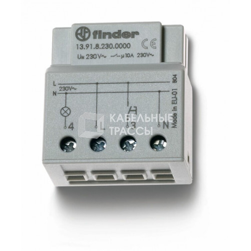 Электронные шаговое реле; 1NO 10A; питание 230В АC; монтаж в коробке; степень защиты IP20 | 139182300000 | Finder