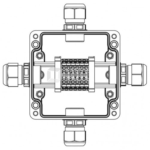 Взрывозащищенная клеммная коробка из полиэстера TBE-P-03-(6xCBC.4)-1xPACMP(A)-1xPACMP(B)-1xPACMP(C)-1xPACMP(D)1Ex e IIC Т5 Gb / Extb IIIC T95°C Db IP6