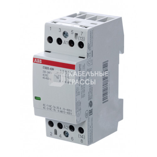 Контактор ESB25-40N-06 модульный (25А АС-1 4НО) катушка 230В AC/DC | 1SAE231111R0640 | ABB