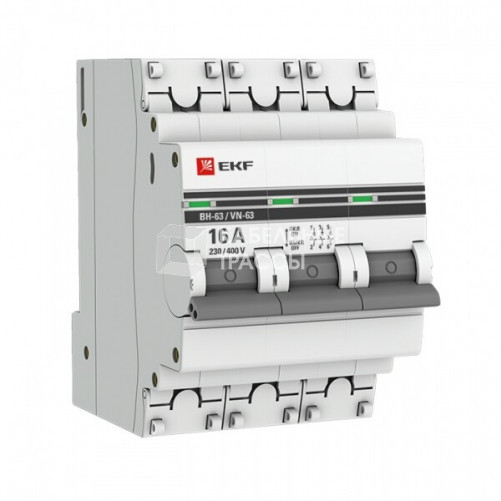 Выключатель нагрузки модульный ВН-63, 3P 16А EKF PROxima | SL63-3-16-pro | EKF
