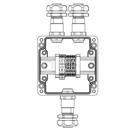 Взрывозащищенная клеммная коробка из полиэстера TBE-P-03-(2xCBC.2-2xCBC.2(i)-2xTEO.2)-2xKAEPM2MHK-20(A)-1xKAEPM2MHK-20(C)1Ex e IICТ5 Gb / Ex tb IIIC T