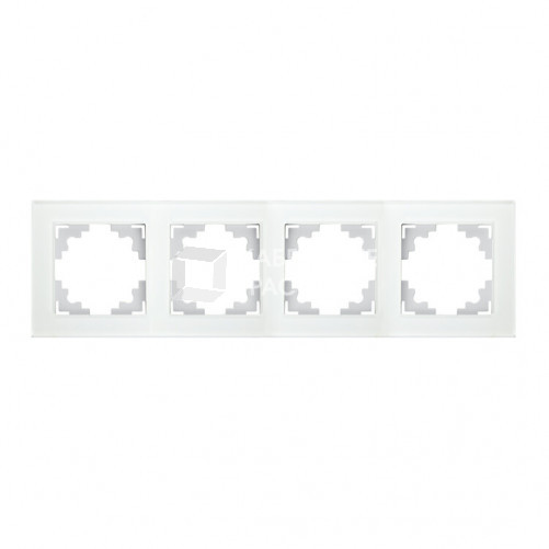 Рамка горизонтальная 4-местная, серия Катрин, GFR00-7004-01, белый | 39257 | STEKKER