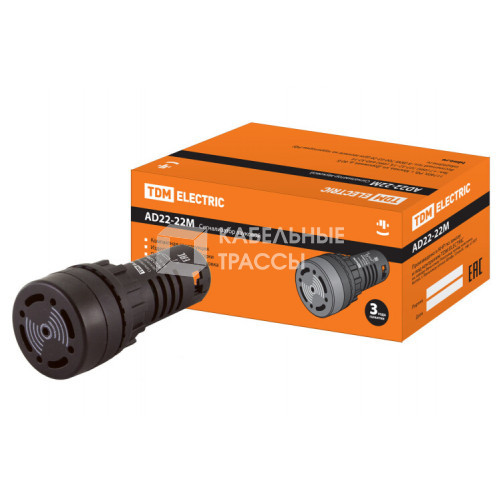 Сигнализатор звуковой AD22-22M/k23 d22 мм 24В DC/AC черный | SQ0746-0001 | TDM