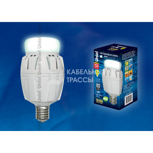 Лампа светодиодная промышленная LED-M88-150W/NW/E40/FR ALV01WH LED мощная с мат.рассеивателем. Материал корпуса алюминий. 4000К. Серия Venturo |UL-000