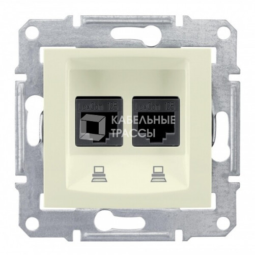 Sedna Бежевый Розетка компьютерная 2-ая RJ45 кат. 6 UTP | SDN4800147 | Schneider Electric