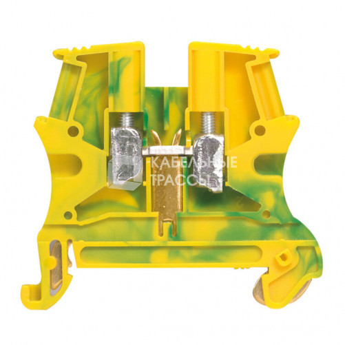 Винтовая клемма Viking 3 - заземляющая - однополюсная - металлическое основание - шаг 6 мм - желто-зеленый | 037171 | Legrand