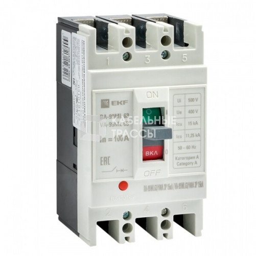 Автоматический выключательВА-99М 63/100А 3P 15кА EKF Basic | mccb99-63-100mI | EKF