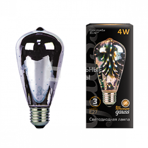 Лампа светодиодная LOFT LED 3D-Butterfly E27 4W | 147802404 | Gauss