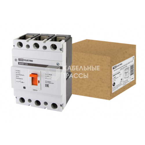 Автоматический выключатель ВА87-35 3Р 250А 25кА | SQ0751-0016 | TDM