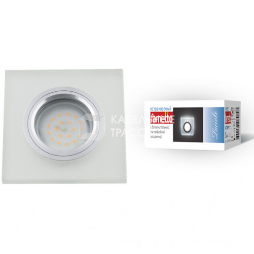 Светильник декор.встр Luciole DLS-L113 GU5.3 CHROME/MATT CLEAR квадр GU5.3 доп.LED подсветка 3Вт металл/стекл. Хром/мат+прозр | UL-00000366 | Fametto