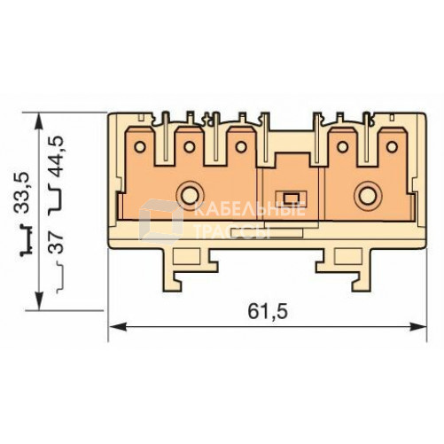 Клемма HD6/9.5G, 5 quick-connect (fast on) 6,3x0,8мм, 6 мм. кв., вертикальные, с тестовым гнездом | 1SNA160621R0200 | TE
