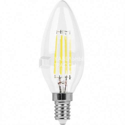 Лампа светодиодная LB-713 (11W) 230V E14 2700K филамент С35 прозрачная | 38006 | FERON