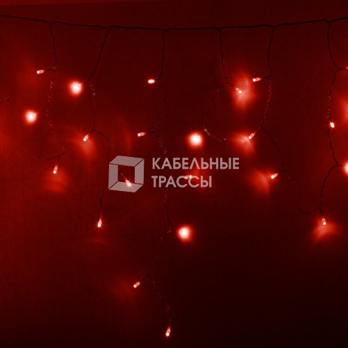 Гирлянда Айсикл (бахрома) светодиодный, 4,8 х 0,6 м, прозрачный провод, 230 В, диоды красные, 176 LED | 255-142 | NEON-NIGHT