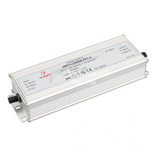 Блок питания ARPV-LG48200-PFC-A (48V, 4.2A, 200W) (Arlight, IP67 Металл, 5 лет) | 030033 | Arlight