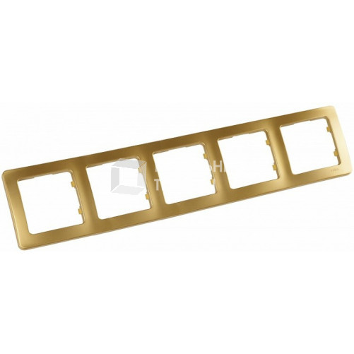 Рамка пятиместная, скрытой установки, цвет золото | Р405-07 | HEGEL