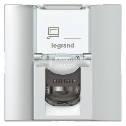 Mosaic RJ45 прох. Cat. 6а STP алюм. | 078629 | Legrand