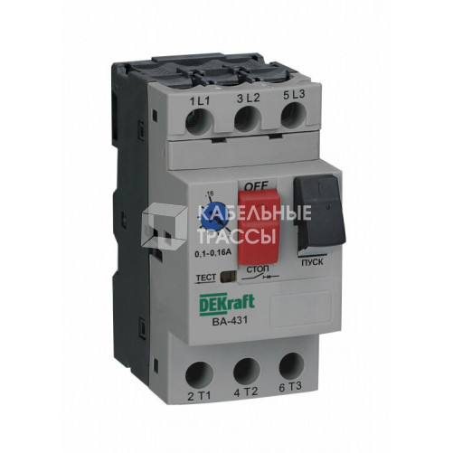 Выключатель автоматический для защиты электродвигателей 3P 0,25-0,4A 100кА ВА-431 | 21222DEK | Dekraft