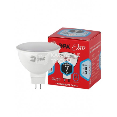 Лампа светодиодная RED LINE ECO LED MR16-7W-840-GU5.3 | Б0050185 | ЭРА